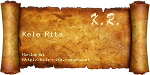 Kele Rita névjegykártya